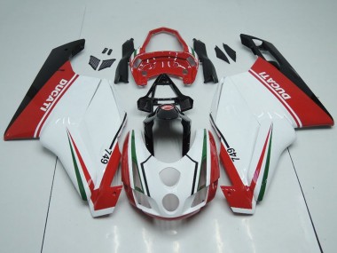 Carénages Moto Ducati 749 2003-2004 - Blanc Rouge Vert Noir Brillant