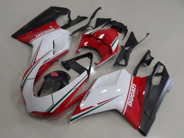 Carénages Moto Ducati 1198 2007-2014 - Blanc Rouge Vert Noir Mat