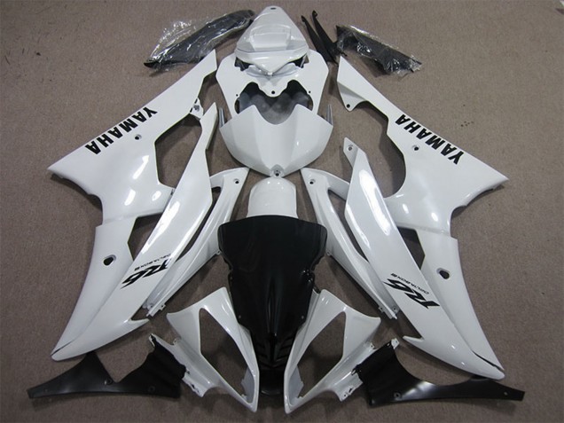 Carénages Moto Yamaha YZF R6 2008-2016 - Blanc Noir Décalque