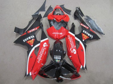 Carénages Moto Yamaha YZF R6 2008-2016 - Rouge Blanc Noir Brillant Volvo Santander Fimer