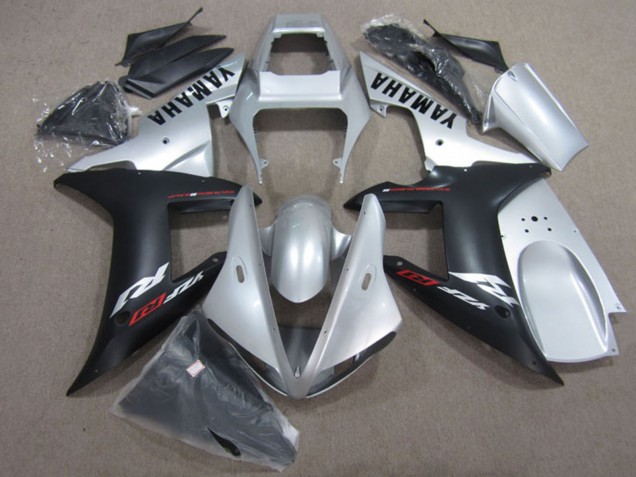 Kits Carénage Moto Yamaha YZF R1 2002-2003 - Argent Noir Mat