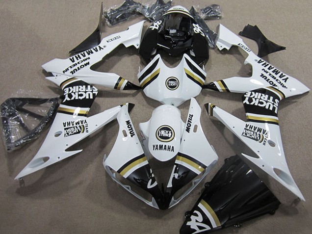 Carénages Moto Yamaha YZF R1 2004-2006 - Blanc Noir Lucky Strike