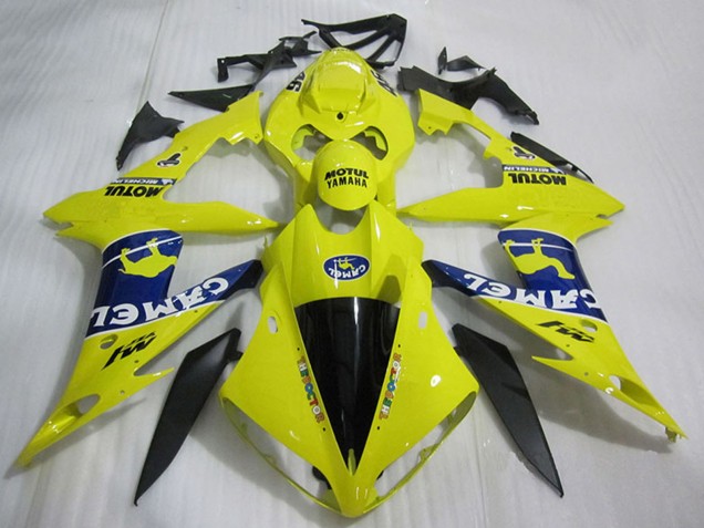 Carénages Moto Yamaha YZF R1 2004-2006 - Jaune Bleu Noir Blanc Chameau Motul