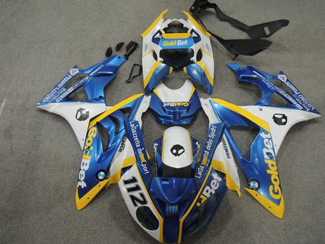Carénages Moto BMW S1000RR 2009-2014 - Blanc Jaune Bleu OrBet 112