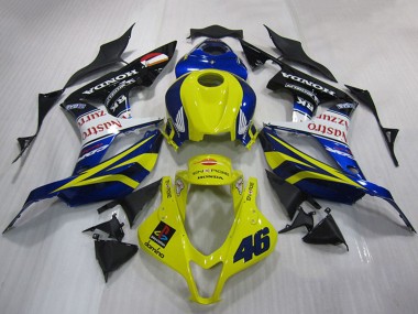Carénage Moto Honda CBR600RR 2007-2008 - Jaune Bleu Blanc Noir Brillant Nastro Azzurro