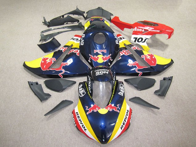 Carénages Moto Honda CBR1000RR 2008-2011 - Bleu Foncé Jaune Rouge Repsol Red Bull