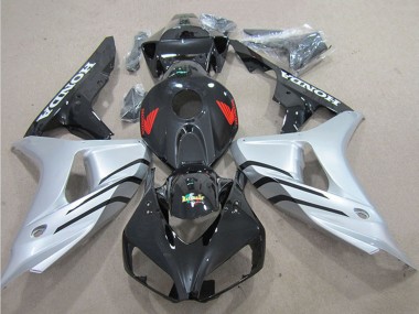 Kits Carénage Moto ABS Honda CBR1000RR 2006-2007 - Argent Noir Brillant