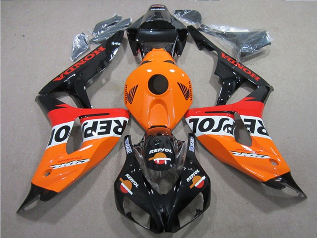 Kits Carénage Moto ABS Honda CBR1000RR 2006-2007 - Orange Blanc Rouge Noir Brillant Repsol