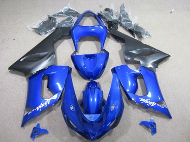 Carénage Moto Kawasaki ZX6R 2005-2006 - Bleu Noir Mat