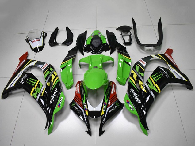 Carénages Moto Kawasaki ZX10R 2016-2020 - Vert Jaune Rouge Blanc Noir Monstre