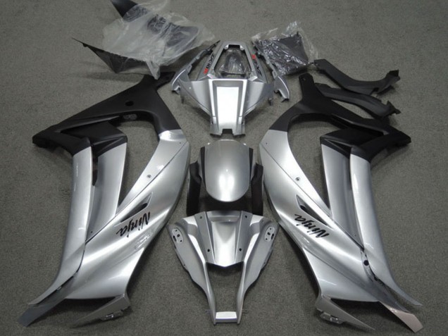Carénages Moto Kawasaki ZX10R 2011-2015 - Argent Noir Mat
