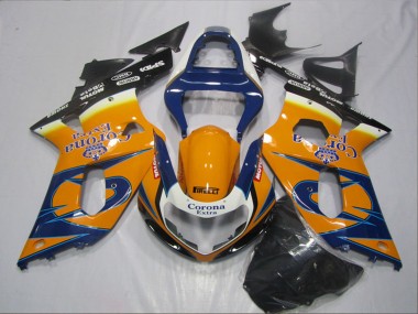 Carénages Moto Suzuki GSXR 600 2001-2003 - Orange Bleu Noir Corona Extra