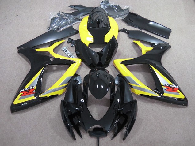 Carénages Moto Suzuki GSXR 600 2006-2007 - Jaune Gris Noir