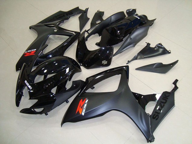 Carénages Moto Suzuki GSXR 750 2006-2007 - Noir Brillant Noir Mat Rouge