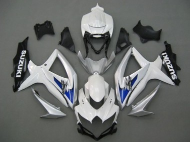 Carénages Moto Suzuki GSXR 750 2008-2010 - Blanc Argent Bleu Noir