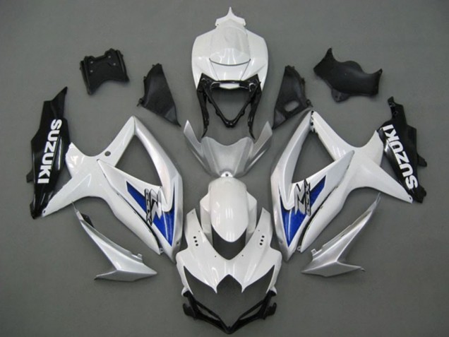 Carénages Moto Suzuki GSXR 750 2008-2010 - Blanc Argent Bleu Noir
