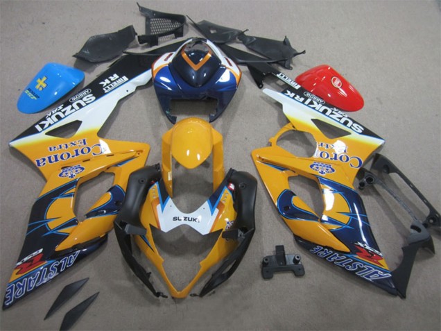 Carénages Moto Suzuki GSXR 1000 2005-2006 - Blanc Jaune Bleu Noir Corona Extra Alstare
