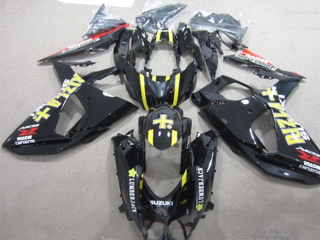 Carénages Moto Suzuki GSXR 1000 2009-2016 - Noir Brillant Jaune Rizla Lumber Jack