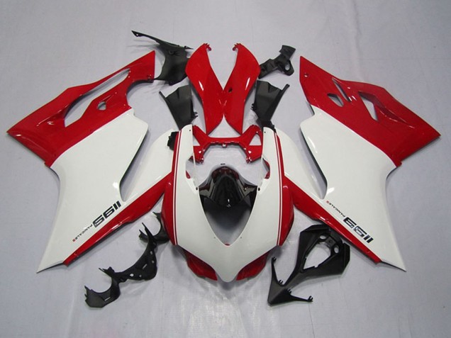 Carénages Moto Ducati 1199 2011-2014 - Blanc Rouge Noir