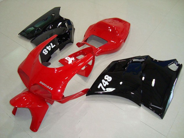 Carénages Moto Ducati 748 1993-2005 - Rouge Noir Brillant