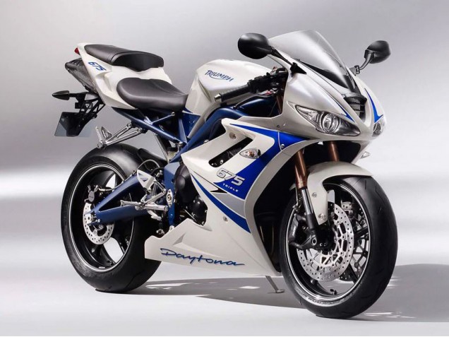 Carénages Moto Triumph Daytona 675 2006-2008 - Argent Blanc Bleu