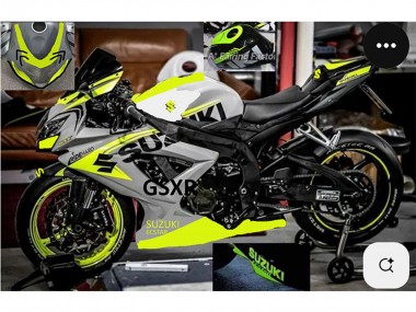Carénages Moto Suzuki GSXR 750 2004-2005 - Gris Lemon Vert Noir