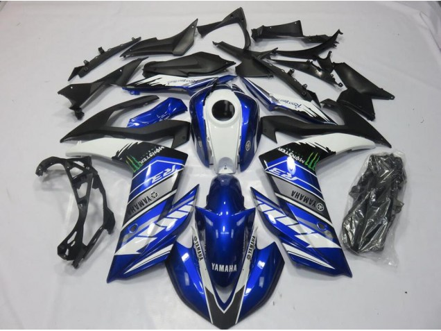 Monster Bleu 2015-2022 Yamaha YZF R3 Carénage Moto Monster Bleu 2015-2022 Yamaha YZF R3 Carénage Moto