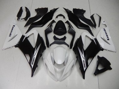 Noir Blanc 2013-2018 Kawasaki ZX6R Carénage Moto