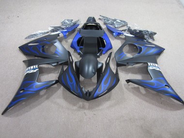 Noir Bleu Flamme 2003-2005 Yamaha YZF R6 Carénage Moto
