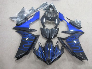 Noir Bleu Flamme 2007-2008 Yamaha YZF R1 Carénage Moto