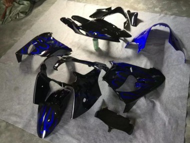 Noir Brillant Bleu Flamme 2000-2001 Kawasaki ZX9R Carénage Moto