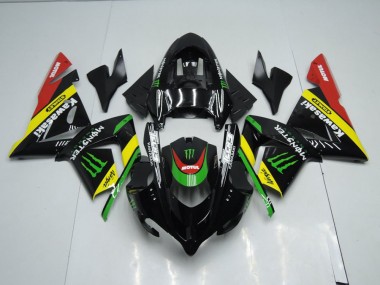 Noir Jaune Monster 2003-2005 Kawasaki ZX10R Carénage Moto