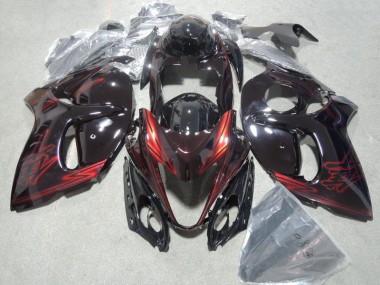 Noir Rouge 2008-2019 Suzuki GSXR 1300 Hayabusa Kit Carénages Motos & Plastique