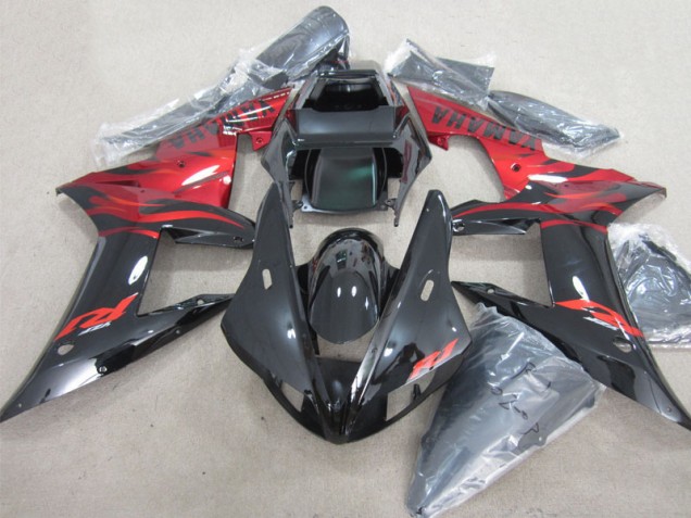 Noir Rouge Décalque 2002-2003 Yamaha YZF R1 Carénage Moto Noir Rouge Décalque 2002-2003 Yamaha YZF R1 Carénage Moto