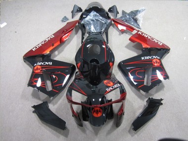 Noir Rouge Racardi 2003-2005 Kawasaki ZX10R Carénage Moto