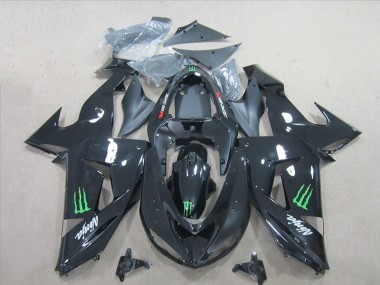Noir Vert Monster Ninja 2006-2007 Kawasaki ZX10R Carénage Moto