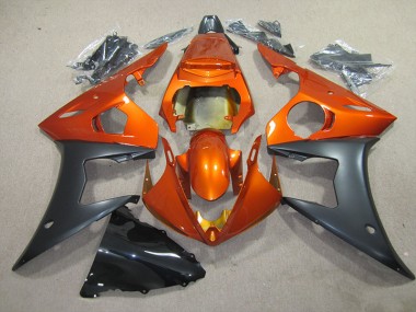 Orange Noir 2003-2005 Yamaha YZF R6 Carénages Moto