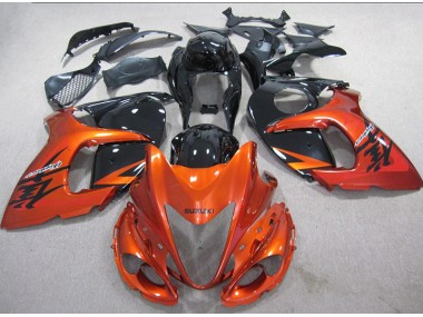 Orange Noir 2008-2019 Suzuki GSXR 1300 Hayabusa Carénage Moto