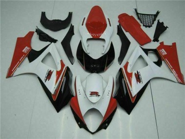 Rouge Blanc 2007-2008 Suzuki GSXR 1000 Carénages Moto