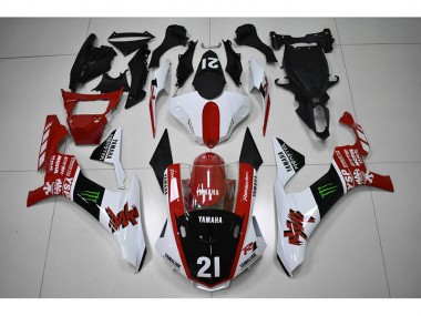 Rouge Noir 21 2015-2019 Yamaha YZF R1 Carénage Moto