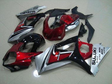 Rouge Noir Argent 2007-2008 Suzuki GSXR 1000 Carénages Moto