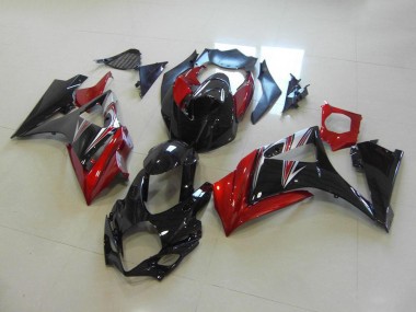 Rouge Noir No Décalque 2007-2008 Suzuki GSXR 1000 Carénage Moto