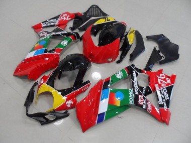 Rouge et Vert 2007-2008 Suzuki GSXR 1000 Carénage Moto