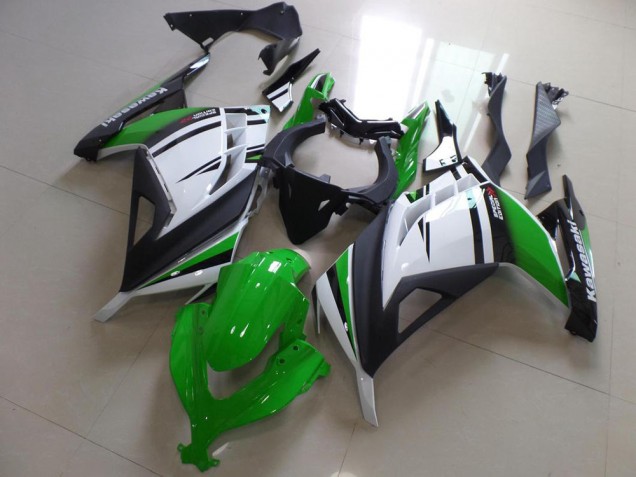 Vert Noir et Blanc 2013-2016 Kawasaki ZX300R Carénage Moto Vert Noir et Blanc 2013-2016 Kawasaki ZX300R Carénage Moto