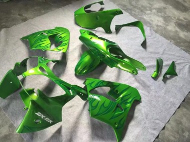 Vert Vert Flamme 2000-2001 Kawasaki ZX9R Carénage Moto